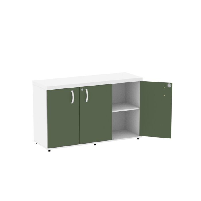 Armário Credenza Com 03 Portas PE40 Pandin 1,20 M Salvia e Branco - Imagem 3