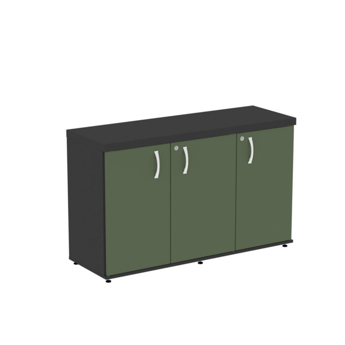 Armário Credenza Com 03 Portas PE40 Pandin 1,20 M Salvia e Preto - Imagem 1