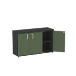 Armário Credenza Com 03 Portas PE40 Pandin 1,20 M Salvia e Preto - Imagem 3
