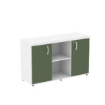 Armário Credenza Com Prateleira PE40 Pandin 1,20 M Salvia e Branco