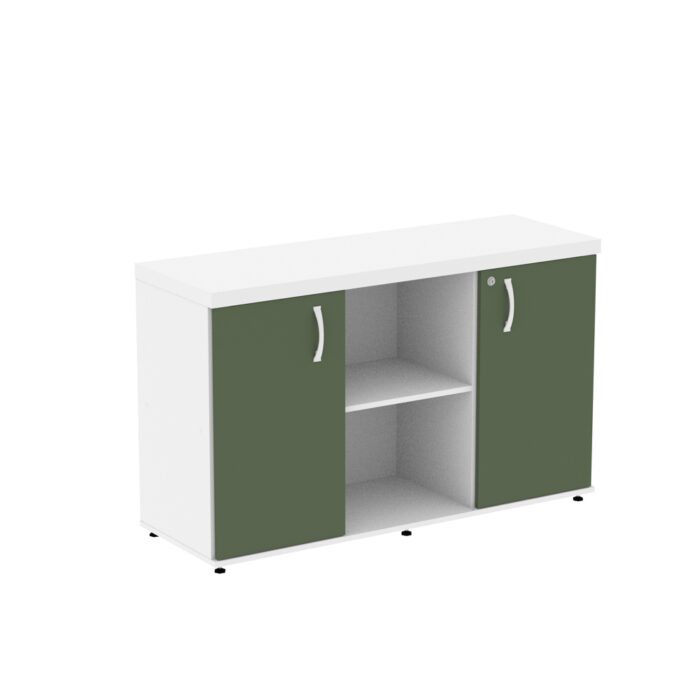 Armário Credenza Com Prateleira PE40 Pandin 1,20 M Salvia e Branco - Imagem 1