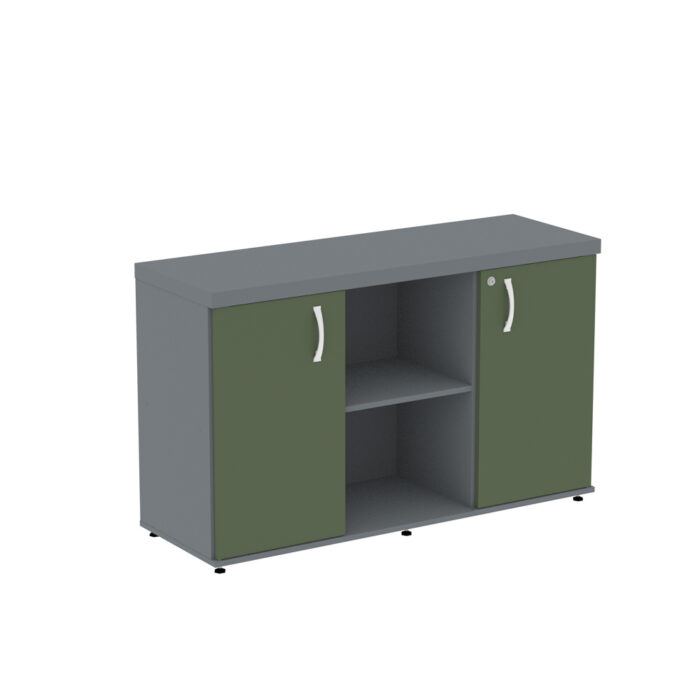Armário Credenza Com Prateleira PE40 Pandin 1,20 M Salvia e Grafito - Imagem 1