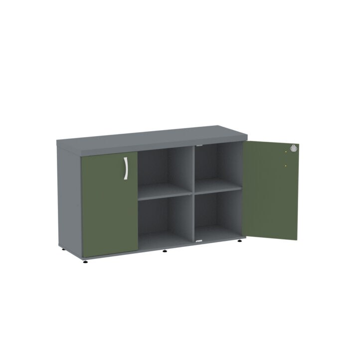 Armário Credenza Com Prateleira PE40 Pandin 1,20 M Salvia e Grafito - Imagem 3