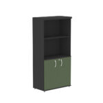 Armario Misto 02 Portas PE40 Pandin 1,60 M Salvia e Preto