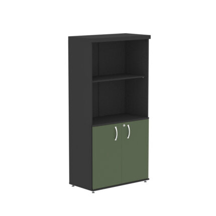 Armario Misto 02 Portas PE40 Pandin 1,60 M Salvia e Preto
