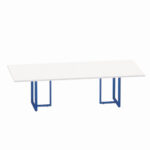 Mesa de Reunião Retangular Tubular Bipartida P25 Pandin 2,6 M Branco e Azul Del Rey