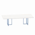 Mesa de Reunião Retangular Tubular Bipartida P25 Pandin 2,6 M Branco e Azul Dali