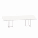 Mesa de Reunião Retangular Tubular Bipartida P25 Pandin 2,6 M Branco