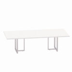 Mesa de Reunião Retangular Tubular Bipartida P25 Pandin 2,6 M Branco e Cinza