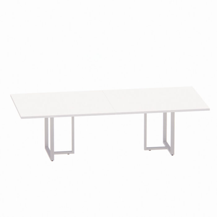 Mesa de Reunião Retangular Tubular Bipartida P25 Pandin 2,6 M Branco e Cinza - Imagem 1