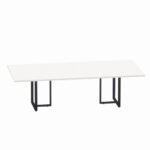 Mesa de Reunião Retangular Tubular Bipartida P25 Pandin 2,6 M Branco e Preto