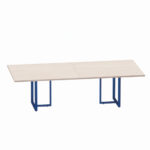 Mesa de Reunião Retangular Tubular Bipartida P25 Pandin 2,6 M Casablanca e Azul Del Rey