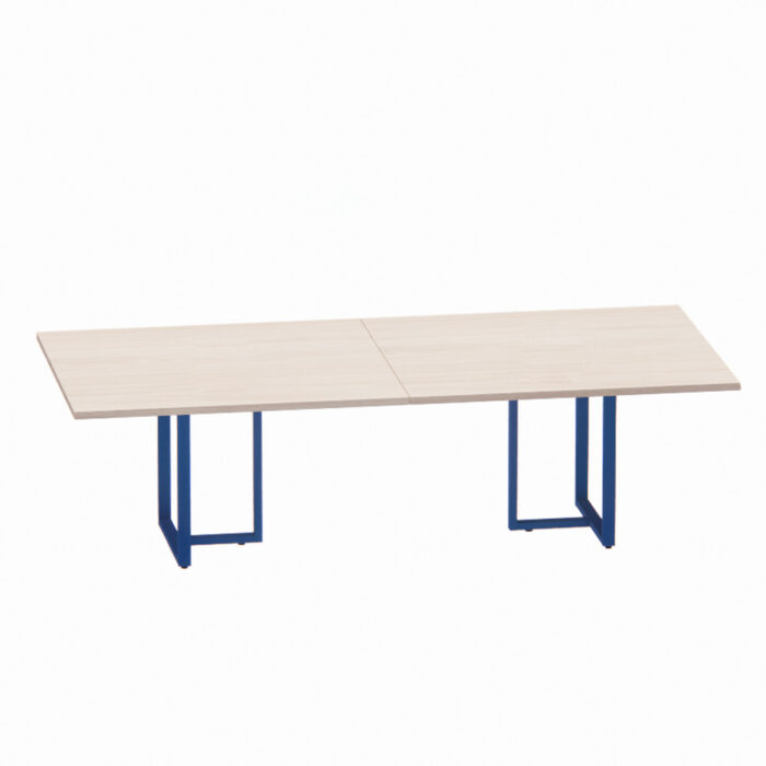 Mesa de Reunião Retangular Tubular Bipartida P25 Pandin 2,6 M Casablanca e Azul Del Rey - Imagem 1
