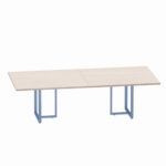 Mesa de Reunião Retangular Tubular Bipartida P25 Pandin 2,6 M Casablanca e Azul Dali