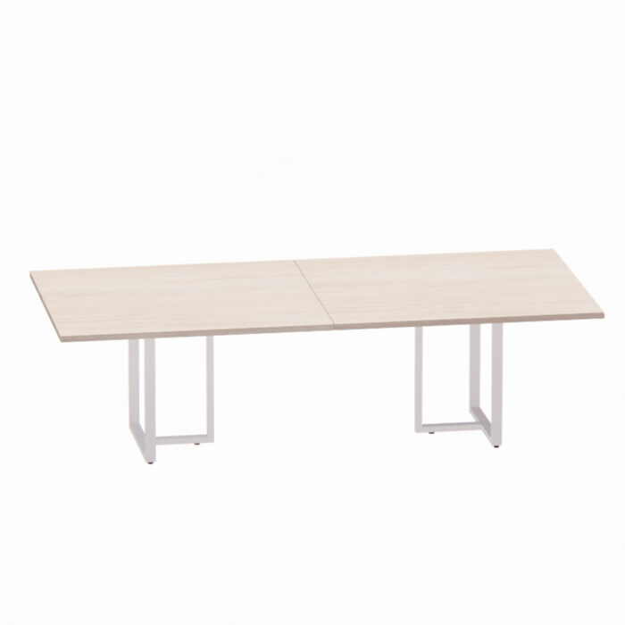 Mesa de Reunião Retangular Tubular Bipartida P25 Pandin 2,6 M Casablanca e Branco - Imagem 1