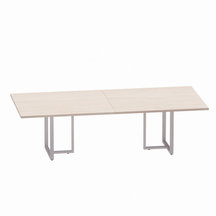 Mesa de Reunião Retangular Tubular Bipartida P25 Pandin 2,6 M Casablanca e Cinza - Imagem 1