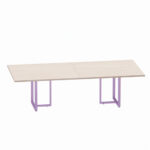 Mesa de Reunião Retangular Tubular Bipartida P25 Pandin 2,6 M Casablanca e Lilas