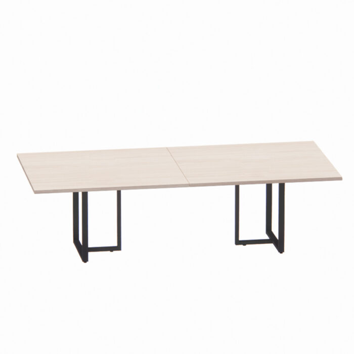 Mesa de Reunião Retangular Tubular Bipartida P25 Pandin 2,6 M Casablanca e Preto - Imagem 1