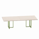 Mesa de Reunião Retangular Tubular Bipartida P25 Pandin 2,6 M Casablanca e Verde