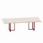 Mesa de Reunião Retangular Tubular Bipartida P25 Pandin 2,6 M Casablanca e Vermelho