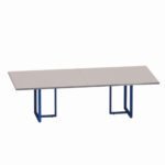 Mesa de Reunião Retangular Tubular Bipartida P25 Pandin 2,6 M Cinza e Azul Del Rey