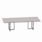 Mesa de Reunião Retangular Tubular Bipartida P25 Pandin 2,6 M Cinza Cristal