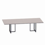 Mesa de Reunião Retangular Tubular Bipartida P25 Pandin 2,6 M Cinza e Grafito