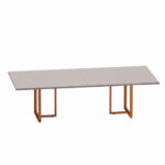 Mesa de Reunião Retangular Tubular Bipartida P25 Pandin 2,6 M Cinza e Laranja