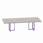 Mesa de Reunião Retangular Tubular Bipartida P25 Pandin 2,6 M Cinza e Lilas