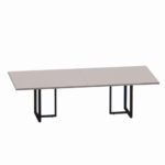 Mesa de Reunião Retangular Tubular Bipartida P25 Pandin 2,6 M Cinza e Preto