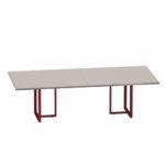 Mesa de Reunião Retangular Tubular Bipartida P25 Pandin 2,6 M Cinza e Vermelho