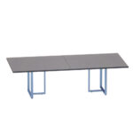Mesa de Reunião Retangular Tubular Bipartida P25 Pandin 2,6 M Grafito e Azul Dali