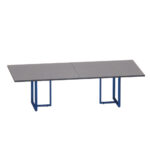Mesa de Reunião Retangular Tubular Bipartida P25 Pandin 2,6 M Grafito e Azul Del Rey