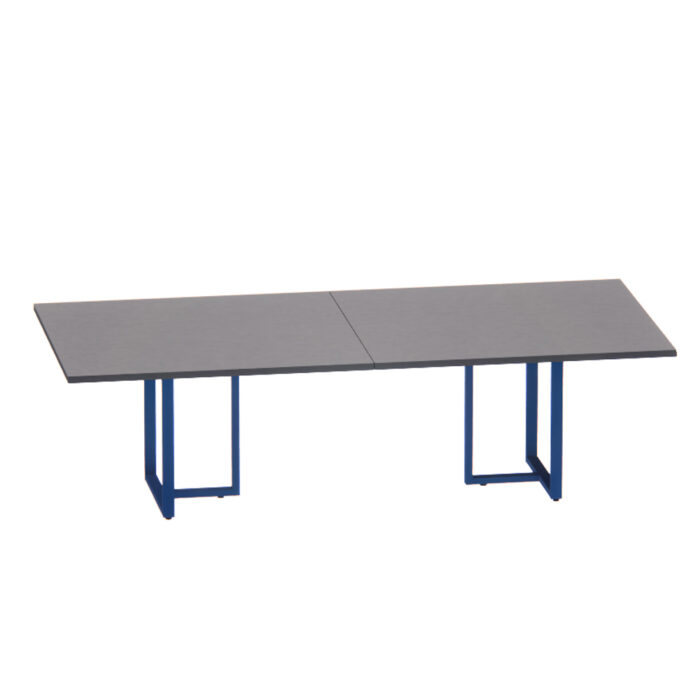 Mesa de Reunião Retangular Tubular Bipartida P25 Pandin 2,6 M Grafito e Azul Del Rey - Imagem 1