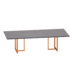 Mesa de Reunião Retangular Tubular Bipartida P25 Pandin 2,6 M Grafito e Laranja