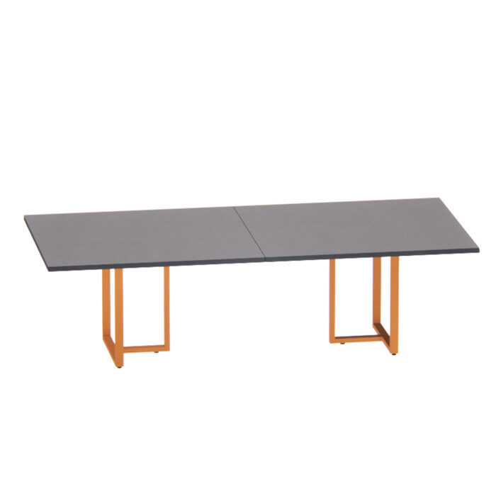 Mesa de Reunião Retangular Tubular Bipartida P25 Pandin 2,6 M Grafito e Laranja - Imagem 1