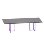 Mesa de Reunião Retangular Tubular Bipartida P25 Pandin 2,6 M Grafito e Lilas