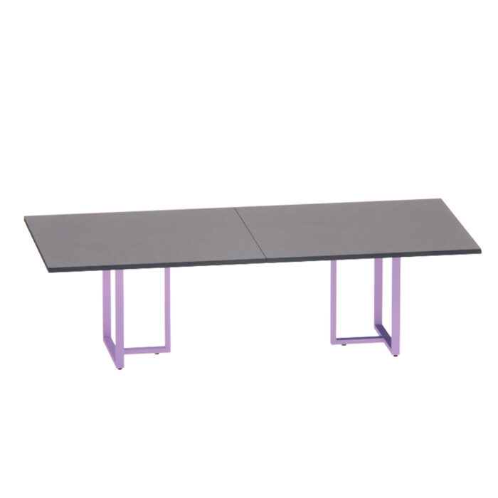 Mesa de Reunião Retangular Tubular Bipartida P25 Pandin 2,6 M Grafito e Lilas - Imagem 1