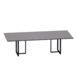 Mesa de Reunião Retangular Tubular Bipartida P25 Pandin 2,6 M Grafito e Preto