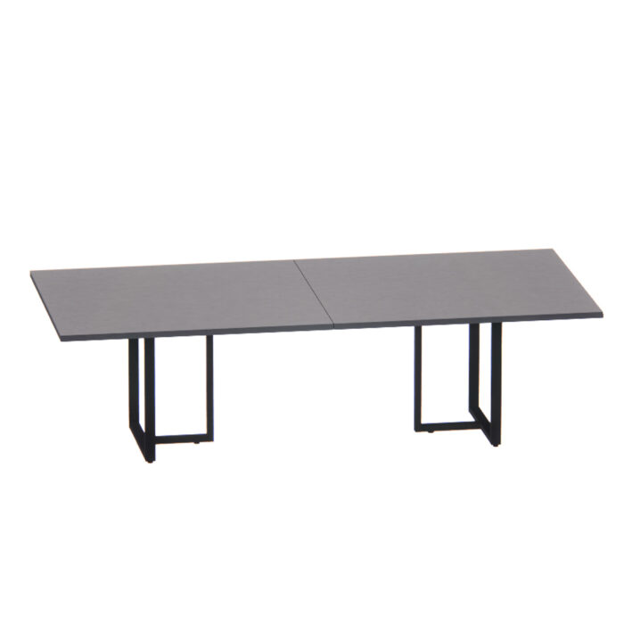 Mesa de Reunião Retangular Tubular Bipartida P25 Pandin 2,6 M Grafito e Preto - Imagem 1