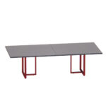 Mesa de Reunião Retangular Tubular Bipartida P25 Pandin 2,6 M Grafito e Vermelho
