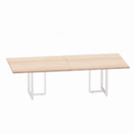 Mesa de Reunião Retangular Tubular Bipartida P25 Pandin 2,6 M Noce Naturale e Branco
