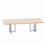 Mesa de Reunião Retangular Tubular Bipartida P25 Pandin 2,6 M Noce Naturale e Grafito