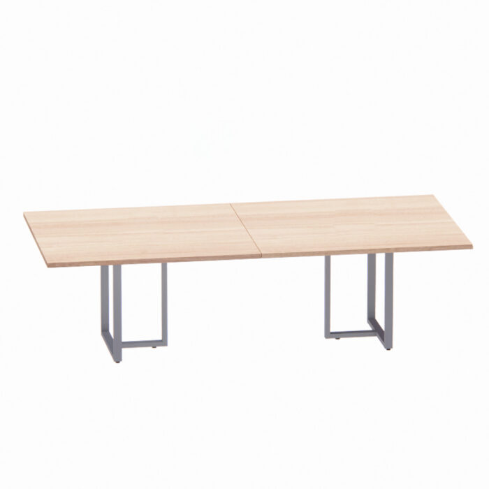 Mesa de Reunião Retangular Tubular Bipartida P25 Pandin 2,6 M Noce Naturale e Grafito - Imagem 1