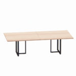 Mesa de Reunião Retangular Tubular Bipartida P25 Pandin 2,6 M Noce Naturale e Preto