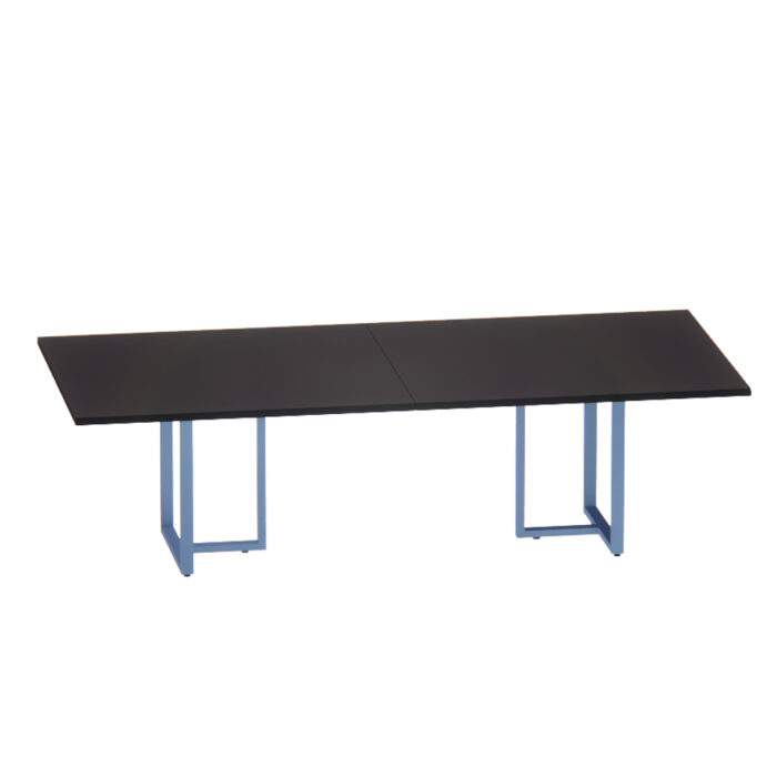 Mesa de Reunião Retangular Tubular Bipartida P25 Pandin 2,6 M Preto e Azul Dali - Imagem 1