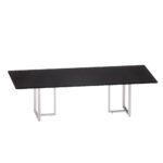 Mesa de Reunião Retangular Tubular Bipartida P25 Pandin 2,6 M Preto e Branco
