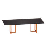 Mesa de Reunião Retangular Tubular Bipartida P25 Pandin 2,6 M Preto e Laranja