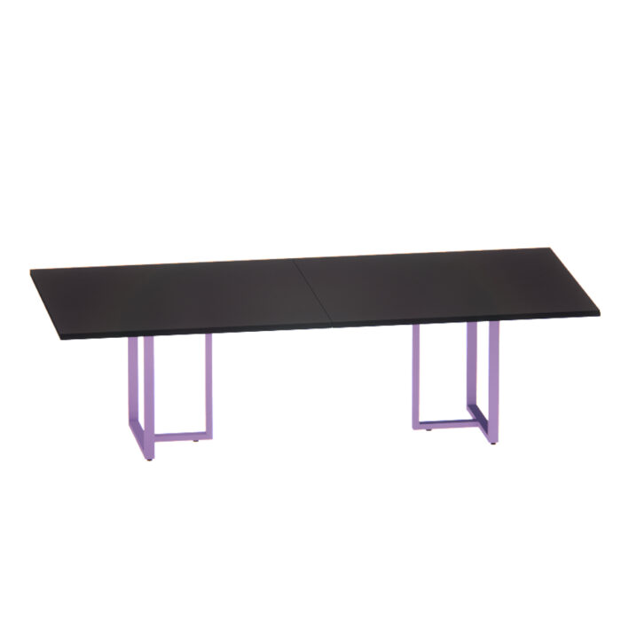 Mesa de Reunião Retangular Tubular Bipartida P25 Pandin 2,6 M Preto e Lilas - Imagem 1