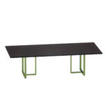 Mesa de Reunião Retangular Tubular Bipartida P25 Pandin 2,6 M Preto e Verde
